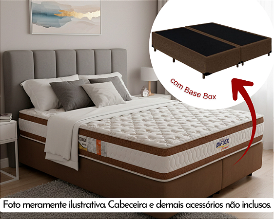 Conjunto Box King (Colchão Ortomax D45 Biflex + Base Box)