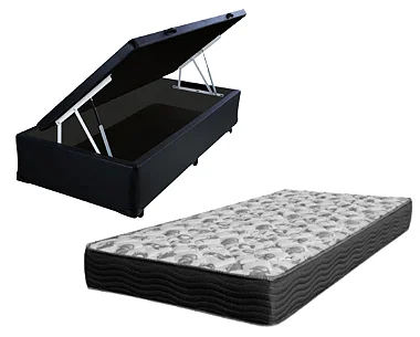 Conjunto Baú Solteirão (Colchão ISO 100 Ortobom + Base Baú Trad. 46cm)