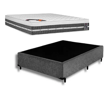 Conjunto Box Casal (Colchão Premium Gel Pocket Castor + Base Box)