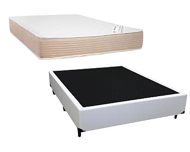 Conjunto Box Casal (Colchão Revolution Tecnopedic NEW One Face Castor + Base Box DF Premium)