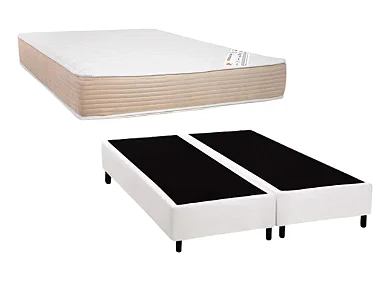 Conjunto Box Queen (Colchão Revolution Tecnopedic NEW One Face Castor + Base Box DF Premium)