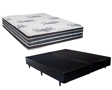 Conjunto Box Queen (Colchão Silver Star Hibrido One Face Castor + Base)