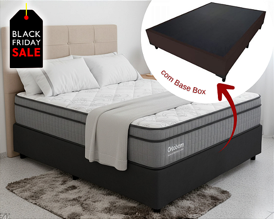Conjunto Box Casal (Colchão Exclusive Sleep Ortobom + Base Box)