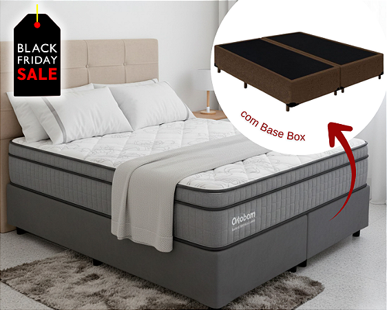 Conjunto Box King (Colchão Exclusive Sleep Ortobom + Base Box)