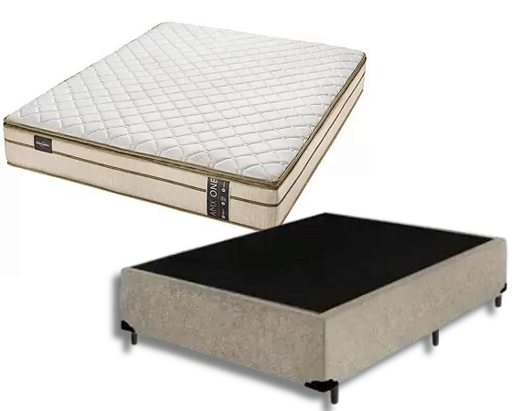 Conjunto Box Casal (Colchão Amx One Face Pillow Americanflex + Base Box)
