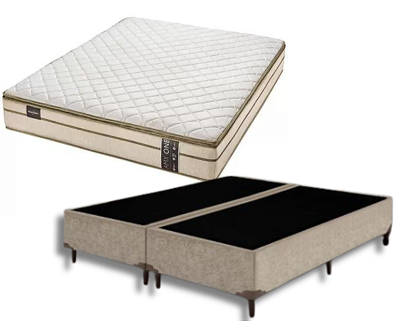 Conjunto Box King (Colchão Amx One Face Pillow Americanflex + Base Box)