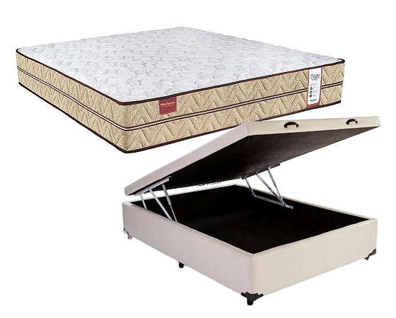 Conjunto Baú Casal (Colchão Criare Minaspuma + Base Baú Trad. 46cm)