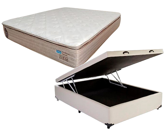 Conjunto Baú Casal (Colchão Carbono Support Probel + Base Baú Trad. 46cm)