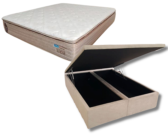 Conjunto Baú Queen (Colchão Carbono Support Probel + Base Baú Econ. 36cm)