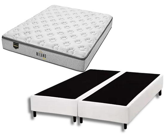 Conjunto Box King (Colchão Milano Gel Minaspuma + Base Box)