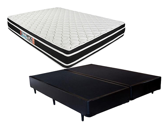 Conjunto Box Queen (Colchão Black White Double Face D33 Castor + Base Box)