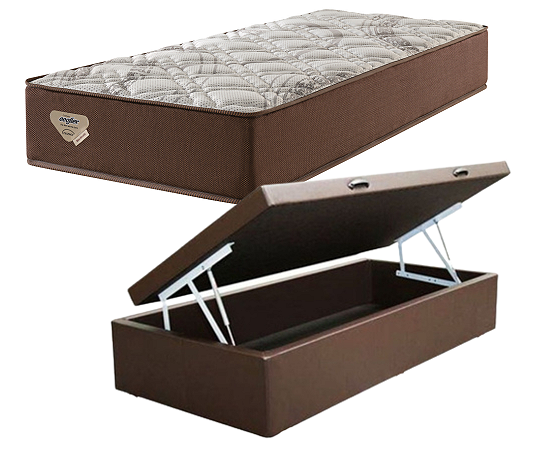 Conjunto Baú Solteiro (Colchão Relax Adorabile Ecoflex + Base Baú Econ. 36cm)