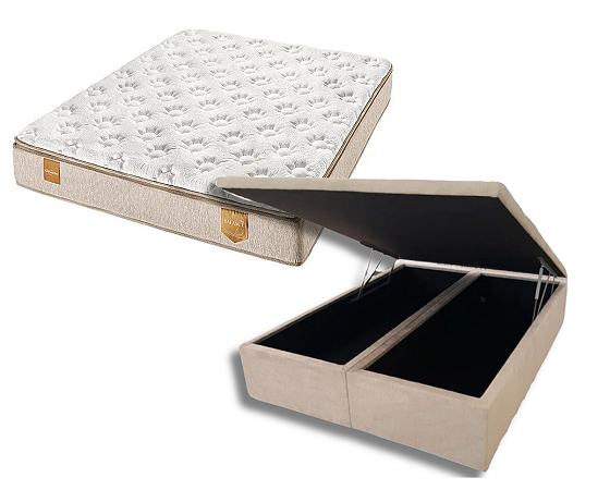 Conjunto Baú Queen (Colchão Balance II Americanflex + Base Baú Trad. 46cm)