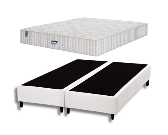 Conjunto Box Queen (Colchão Miami Sealy Plumatex + Base Box)