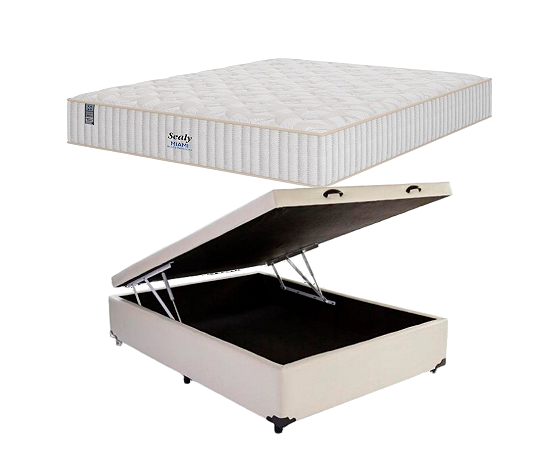 Conjunto Baú Casal (Colchão Miami Sealy Plumatex + Base Baú Econ. 36cm)