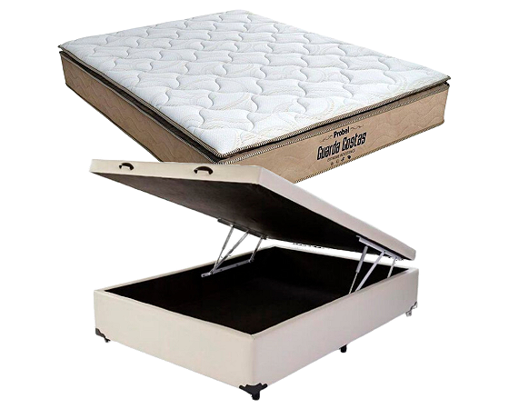 Conjunto Baú Casal (Colchão Guarda Costas Force Extreme Probel + Base Baú Econ. 36cm)