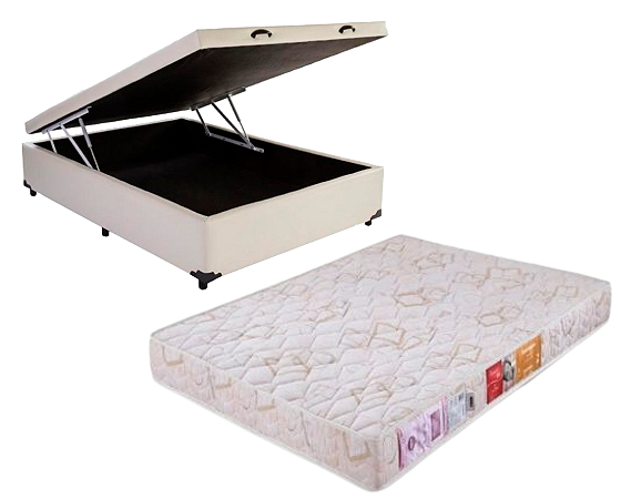 Conjunto Baú Casal (Colchão Diamante D33 Orthocrin +Base Baú Trad. 46cm)