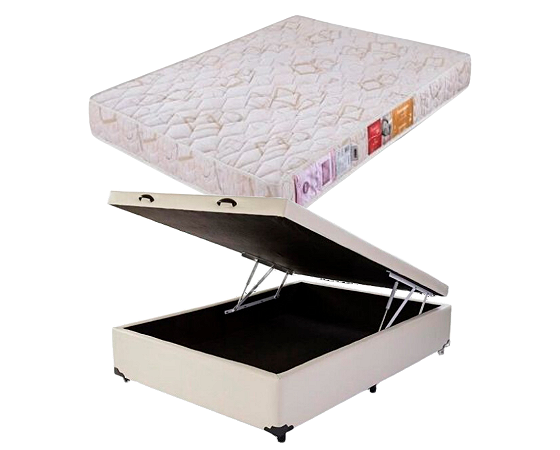 Conjunto Baú Casal (Colchão Diamante D33 Orthocrin + Base Baú Econ. 36cm)