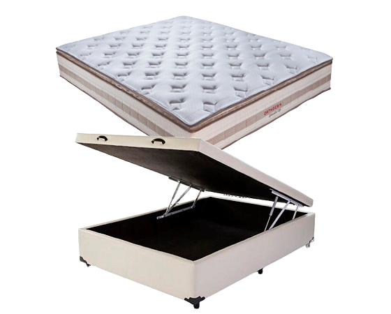 Conjunto Baú Casal (Colchão Splendor top Orthocrin + Base Baú Econ. 36cm)