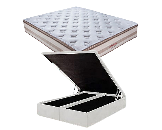 Conjunto Baú Queen (Colchão Splendor top Orthocrin + Base Baú Econ. 36cm)
