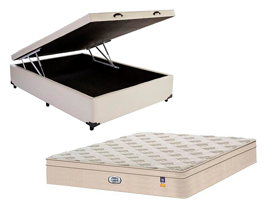 Conjunto Baú Casal (Colchão Ibiza Neo Simmons + Base Baú Econ. 36cm)
