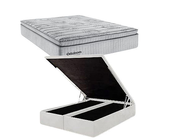 Conjunto Baú Queen (Colchão Freedom Pocket Ortobom + Base Baú Econ. 36cm)