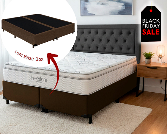 Conjunto Box King (Colchão Freedom Pocket Ortobom + Base Box)
