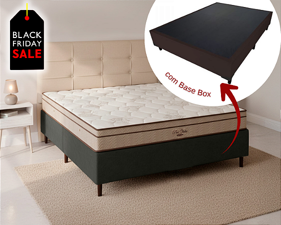 Conjunto Box Casal (Colchão Pró Vida Superpocket Ortobom + Base Box)