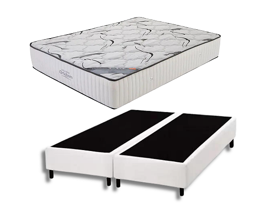 Conjunto Box King (Colchão High Foam Espuma Ortobom + Base Box)