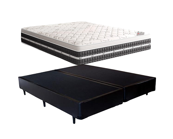 Conjunto Box Queen (Colchão Premium Tecnopedic New One Face Castor + Base Box)