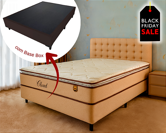 Conjunto Box Casal (Colchão Cloud Molas Ensacadas Lucspuma + Base Box)