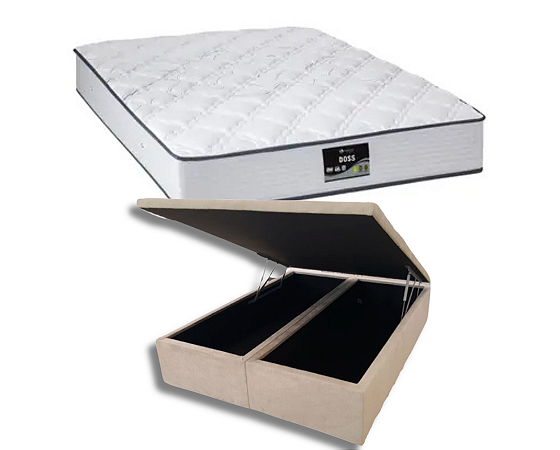 Conjunto Baú Queen (Colchão Doss Gel Sankonfort + Base Baú Econ. 36cm)