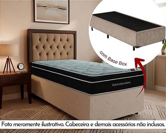 Conjunto Box Solteiro (Colchão Elegant Superpocket Ortobom + Base Box)
