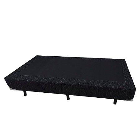 Cama Box Solteirão AColchoes Poliéster Preto 40x96x203