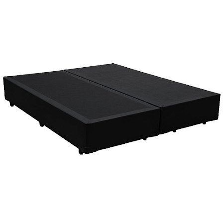 Cama Box Blindado King Bipartido AColchoes Sintético Preto 40x193x203