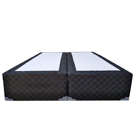 Cama Box Blindado Queen Bipartido AColchoes Poliéster Preto 40x158x198