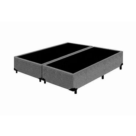 Cama Box Blindado Casal Bipartido AColchoes Suede Cinza 40x138x188