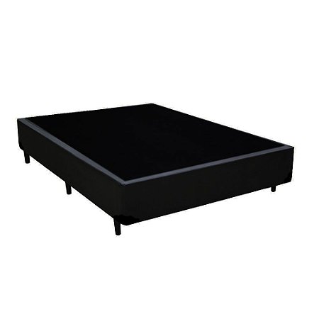 Cama Box Blindado Casal AColchoes Sintético Preto 40x138x188