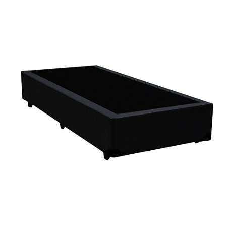 Cama Box Blindado Solteiro AColchoes Sintético Preto 40x88x188