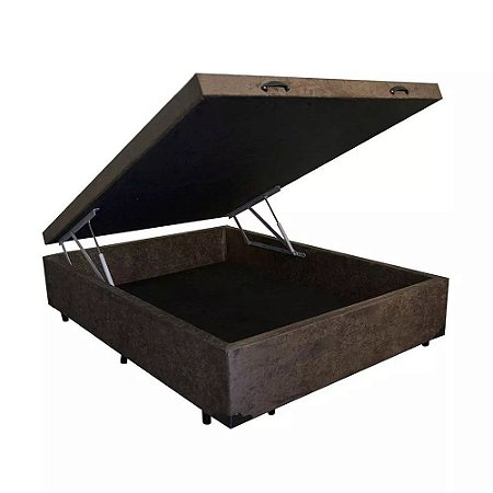 Cama Box Baú Viúva AColchoes Suede Marrom 41x128x188