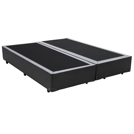 Cama Box King Bipartido AColchoes Sintético Cinza 40x193x203