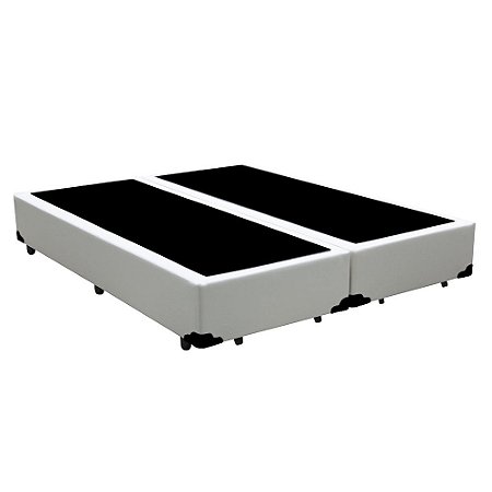 Cama Box King Bipartido AColchoes Sintético Branco 40x193x203