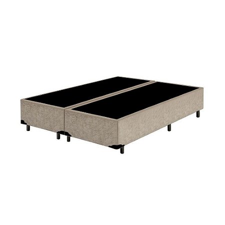 Cama Box Queen Bipartido AColchoes Suede Bege 40x158x198