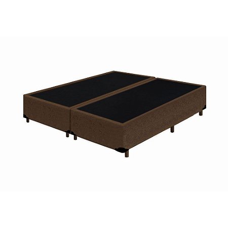 Cama Box Casal Bipartido AColchoes Suede Marrom 40x138x188