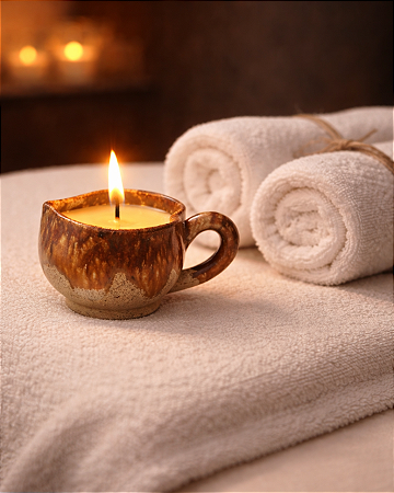 Vela de Massagem Vegetal - Cerâmica artesanal