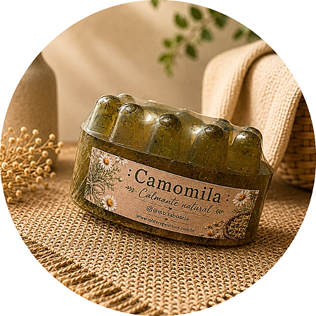 Sabonete fitoterápico - artesanal Camomila 130g ( Suave e Calmante )