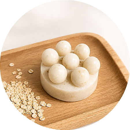 1 Unidade - Mini sabonetinho massageador botânico de Aveia 45g
