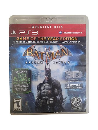 GREATEST HITS - BATMAN ARKHAM ASYLUM - USADO - PS3