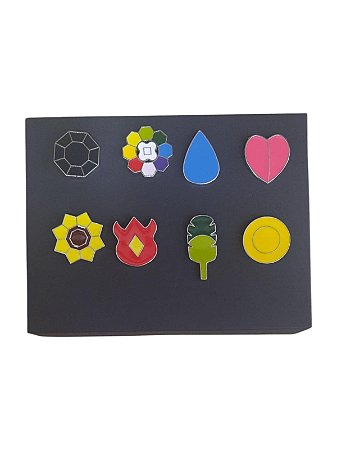 CONJUNTO 8 PINS - INSÍGNIAS POKÉMON LIGA ÍNDIGO