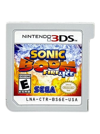 SONIC BOOM: FIRE & ICE - APENAS MIDIA - USADO - NINTENDO 3DS